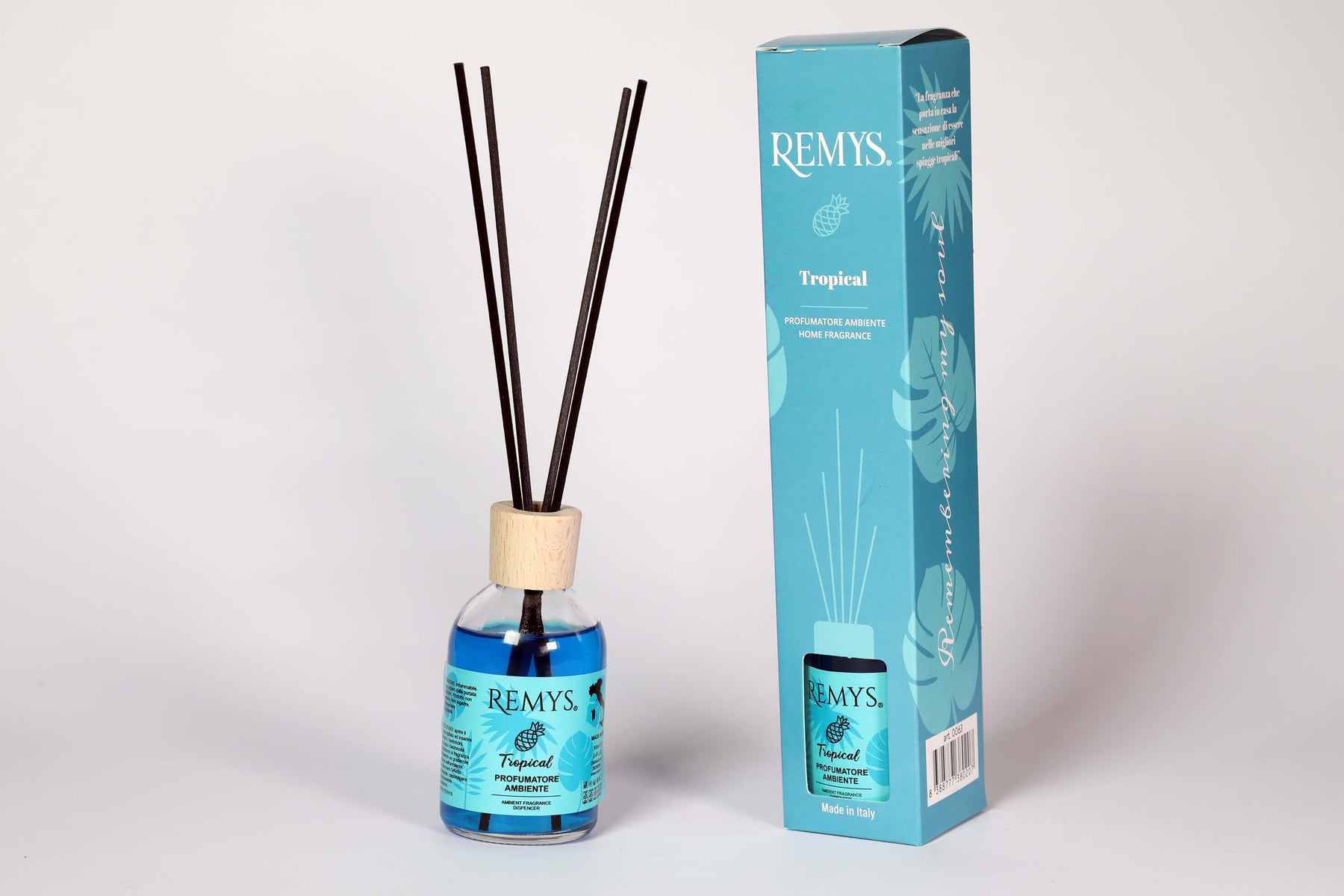 profumatore a bastoncini aroma tropical con confezione azzurra 100ml