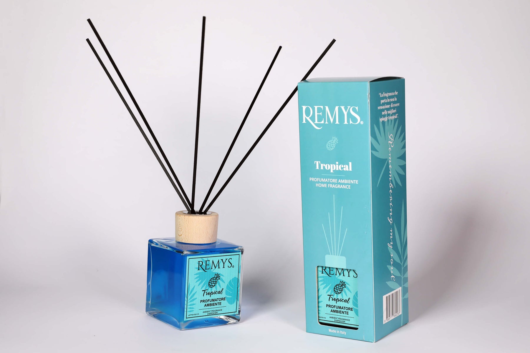 profumatore a midollini aroma tropical con confezione azzurra 250ml