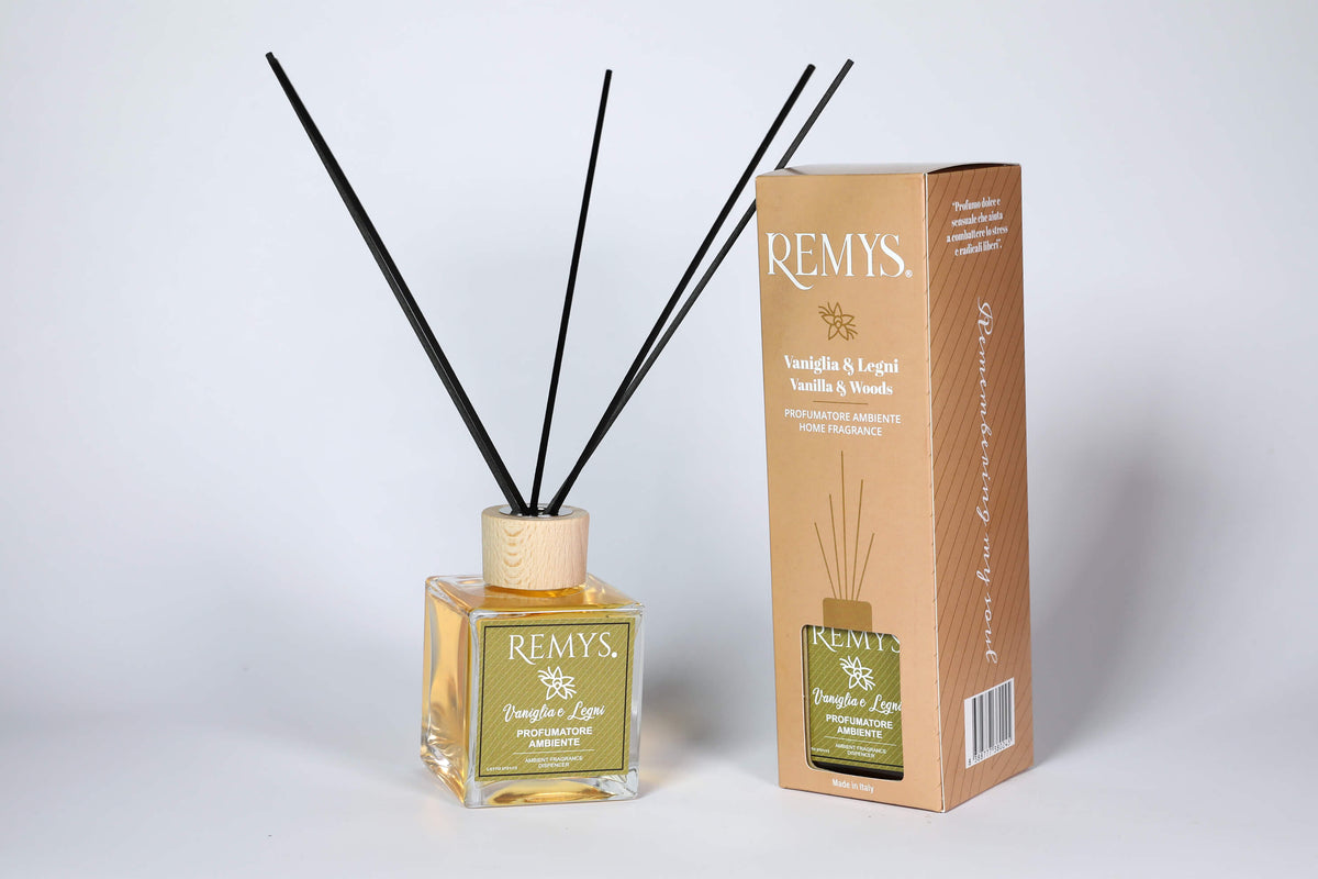 Profumatore con midollini vaniglia e legni 250ml