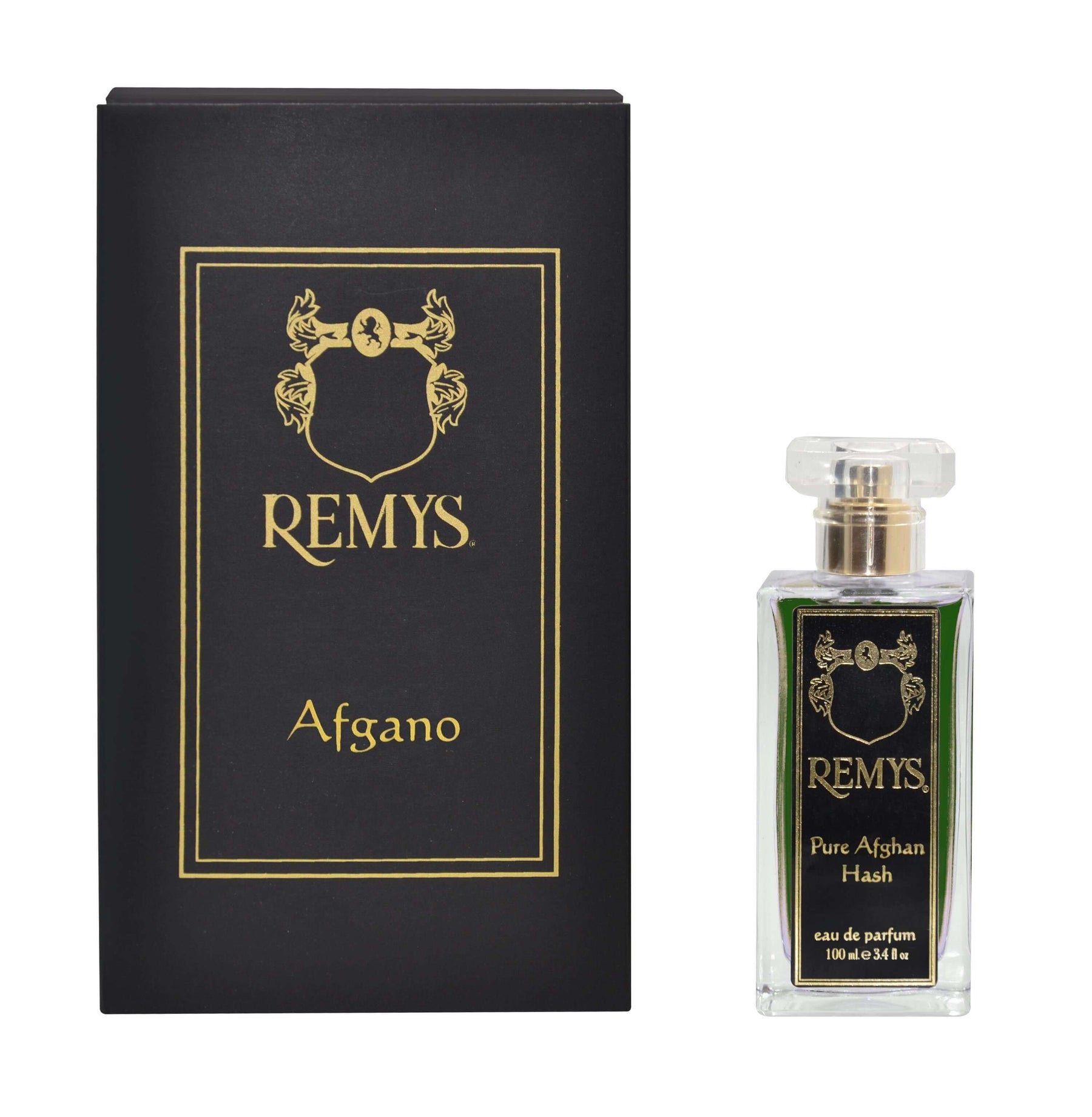 Boccetta di profumo Afgano con confezione nera e oro