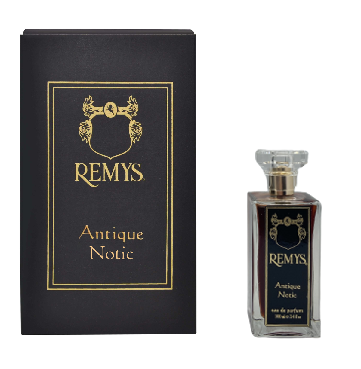 Profumo Antique Notic con la sua confezione nera elegante