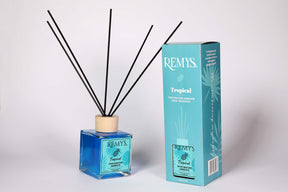 profumatore a midollini aroma tropical con confezione azzurra 250ml 