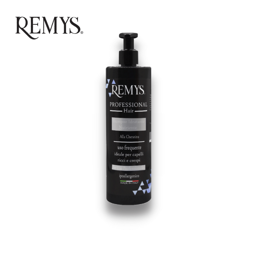 Boccetta nera shampoo idratante per capelli crispi